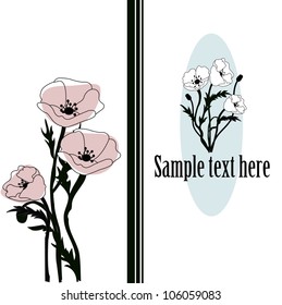 Poppy flowers card