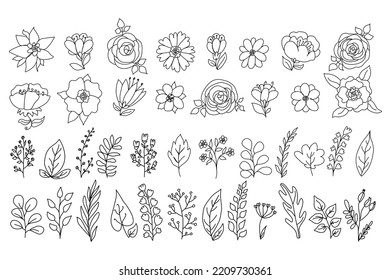 Poppy flowers in continuous line art drawing style. Minimalist black linear design isolated on white background.