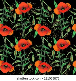 Poppy flowers pattern