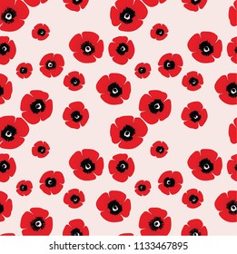 Poppy flowers seamless pattern