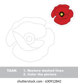 Poppy Head. Dot to dot educational game for kids.