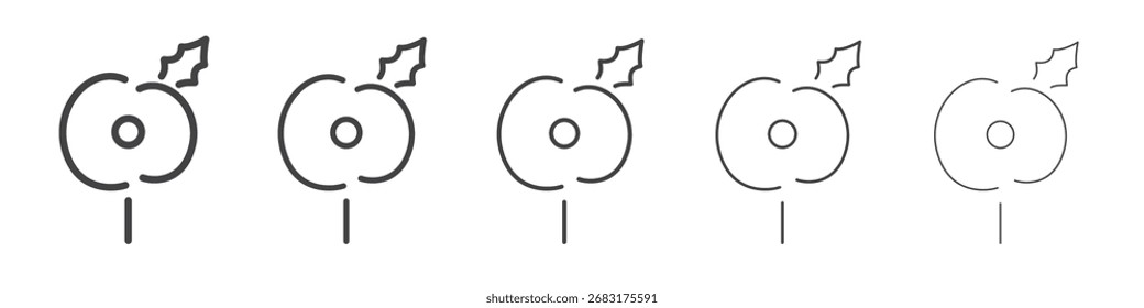 Ícone de papoula símbolo do vetor de ilustração de contorno