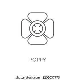 Poppy linear icon. Poppy concept stroke symbol design. Thin graphic elements vector illustration, outline pattern on a white background, eps 10.