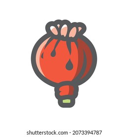 Poppy pod ripe Vector icon Cartoon illustration