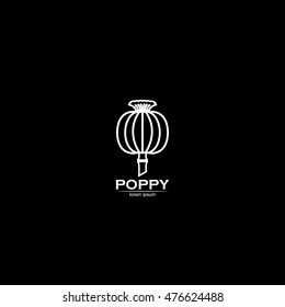 Poppy pod symbol - vector illustration

