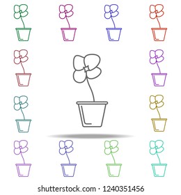 poppy in pot outline icon. Elements of Flower in multi color style icons. Simple icon for websites, web design, mobile app, info graphics