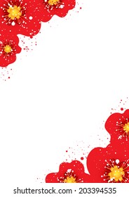 poppy red design background flower vector illustration decoration summer invitation 