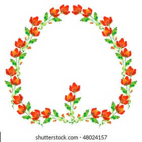 Poppy red scarlet frame