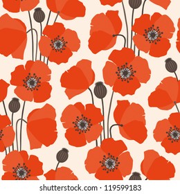 Poppy Seamless Pattern