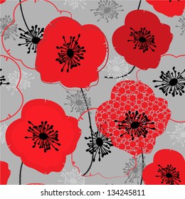 Poppy seamless pattern