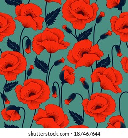 Poppy Seamless Pattern