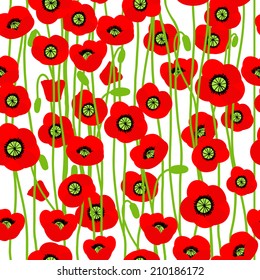 Poppy seamless pattern.