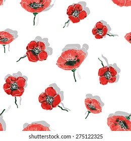 Poppy seamless pattern