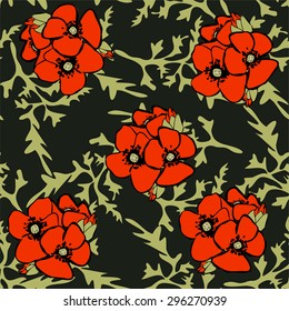 Poppy seamless pattern