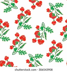 Poppy seamless pattern