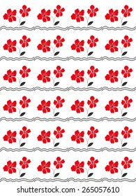 Poppy seamless pattern on white background