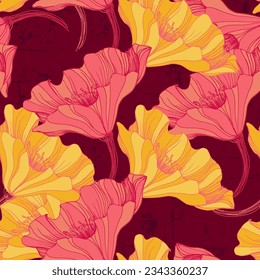 Poppy seamless pattern. Poppies on white background. Can be used for textile, wallpapers, prints and web design.