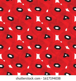 Poppy seamless pattern. Red poppies on white background. Can be useв for textile, wallpapers, prints and web design. Vector illustration