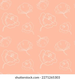 Un patrón impecable. Cachorros blancos abstractos sobre fondo rosado. Se puede usar para textiles, papel pintado, impresiones y diseño web. Ilustración del vector