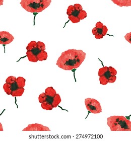 Poppy seamless pattern,vector eps 8
