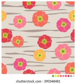 Poppy seamless vector pattern