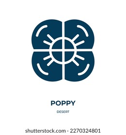 poppy vector icon. poppy, flower, nature filled icons from flat desert concept. Isolated black glyph icon, vector illustration symbol element for web design and mobile apps