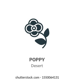 Poppy vector icon on white background. Flat vector poppy icon symbol sign from modern desert collection for mobile concept and web apps design.