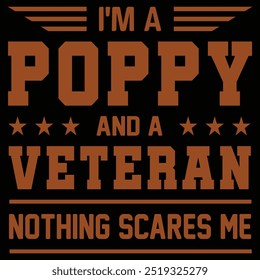 I'm a Poppy and a Veteran Nothing Scares Graphic by a Creative Designer