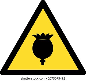 Poppy warning icon with flat style. Isolated vector poppy warning icon image on a white background.