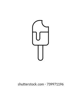 popsicle bitten off ice cream line black icon