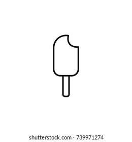 popsicle bitten off ice cream line black icon