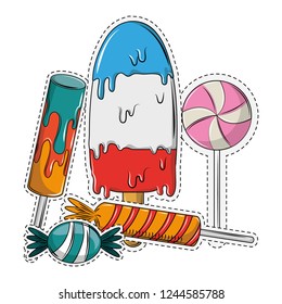 Popsicle and candies