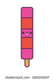 popsicle cartoon design, Kawaii expression cute character funny and emoticon theme Vector illustration