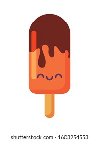 popsicle cartoon design, Kawaii expression cute character funny and emoticon theme Vector illustration