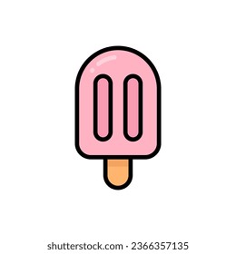 Popsicle Cartoon Vector Icon Illustration. Food and Drink Icon Concept Isolated Premium Vector. Flat Cartoon Style