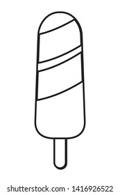 Popsicle with chocolate covered vector illustration graphic design