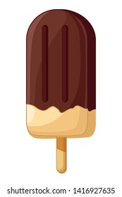 Popsicle with chocolate covered vector illustration graphic design