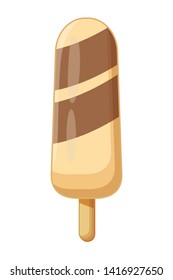 Popsicle with chocolate covered vector illustration graphic design