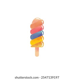 Popsicle Clipart Watercolor, Dessert vector graphic, Summer Treats, Ice Cream vector design