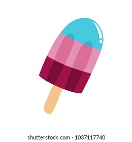 Popsicle colorful ice cream cartoon vector illustration
