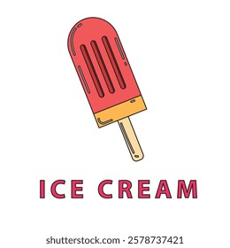 Popsicle doodle. ice cream logo with a simple and minimalist colorful design. suitable for company logos