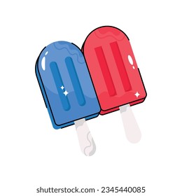 Popsicle doodle vector contorno Sticker. archivo EPS 10