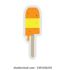 Popsicle dotted sticker image. Vector illustration design