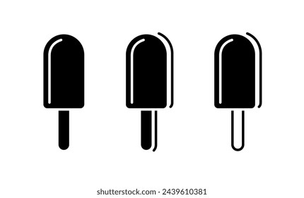 Eskimo-Pie-Icons gesetzt. Eine Art Eis, ein Symbol für süß, kalt oder Dessert. Ice Lolly.