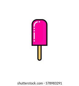 Popsicle flat line icon