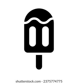gráfico vectorial de la ilustración de icono de glifo de popsicle. Ilustración de elemento simple gráfico vectorial, adecuado para aplicaciones, sitios web y presentaciones aisladas en fondo blanco