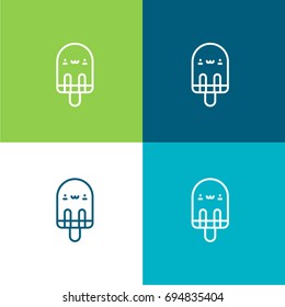 Popsicle green and blue material color minimal icon or logo design