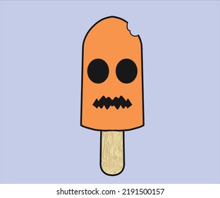 Popsicle Halloween emoji vector illustration