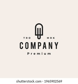 popsicle hipster vintage logo vector icon illustration