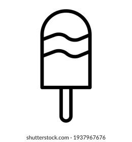 Un icono lineal de caramelo de hielo de la paleta